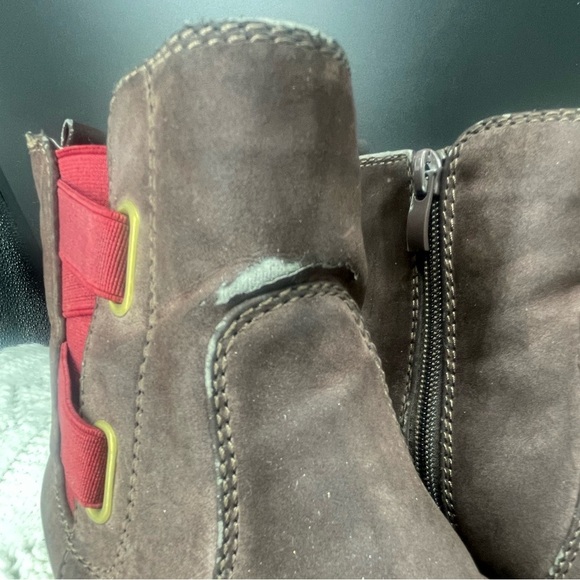 Rieker Womens EU 41 Brown Red Gusset Leather Fleece Lined Winter Boot Grip Style - Picture 4 of 13